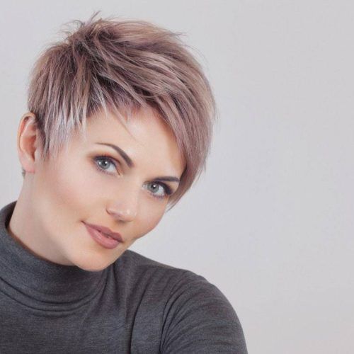 Dark Pixie Haircuts With Blonde Highlights (Photo 8 of 20)