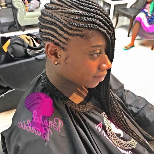 Dynamic Side-Swept Cornrows Hairstyles (Photo 10 of 15)