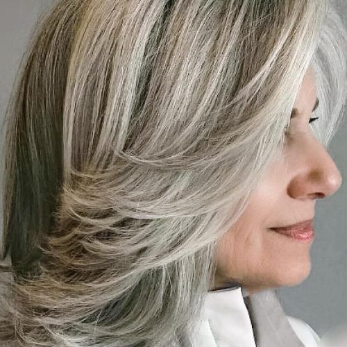 Medium Silver Layers Hairstyles (Photo 16 of 20)