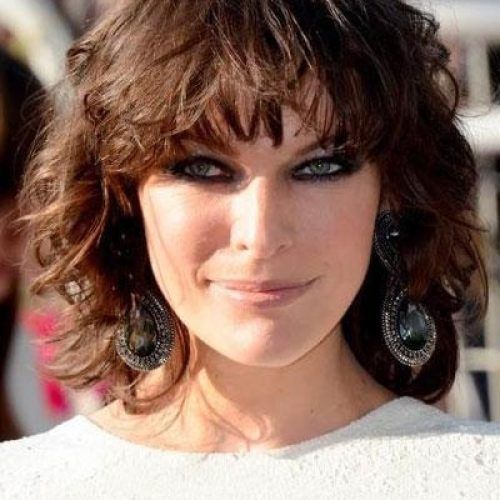 Milla Jovovich Curly Short Cropped Bob Hairstyles (Photo 3 of 15)