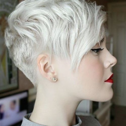 Platinum Blonde Disheveled Pixie Haircuts (Photo 2 of 15)