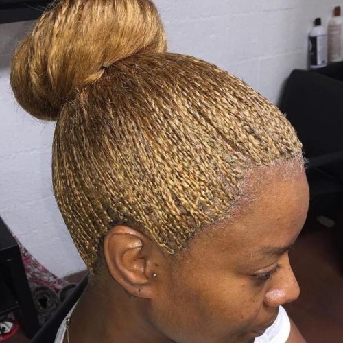 Shaved Platinum Hairstyles With Micro Braids (Photo 3 of 20)