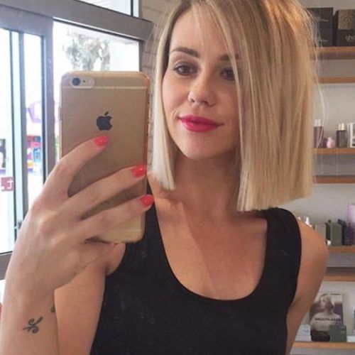 White Blunt Blonde Bob Hairstyles (Photo 1 of 20)