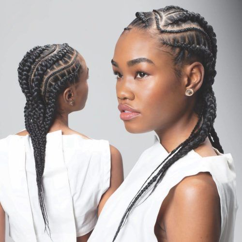 Thin And Thick Cornrows Under Braid Hairstyles (Photo 11 of 20)