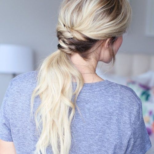 Twisted And Pinned Blonde Ponytails (Photo 4 of 20)