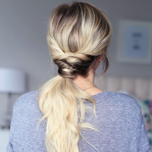 Twisted And Pinned Blonde Ponytails (Photo 1 of 20)