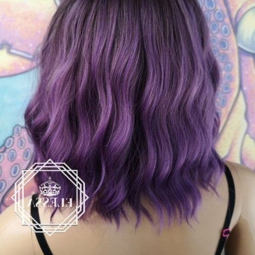 Brunette To Mauve Ombre Hairstyles For Long Wavy Bob (Photo 20 of 20)