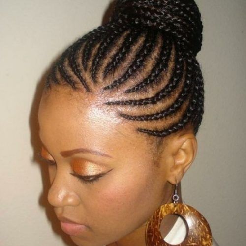 African Cornrows Updo Hairstyles (Photo 4 of 15)