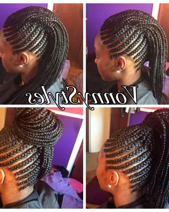 20 Photos Braided Mohawk Pony Hairstyles with Tight Cornrows