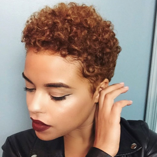 Tapered Brown Pixie Hairstyles With Ginger Curls (Photo 8 of 20)