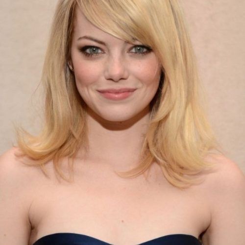 Side-Swept Bangs With Shoulder-Length Hair (Photo 11 of 15)