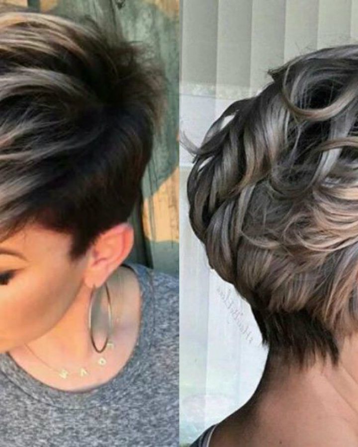 20 Inspirations Silver and Brown Pixie Hairstyles