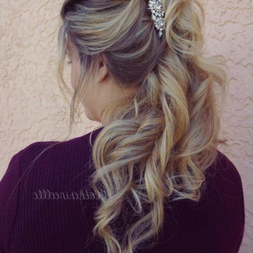 Lustrous Blonde Updo Ponytail Hairstyles (Photo 4 of 20)