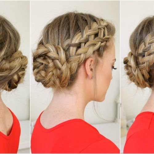 Triple Under Braid Hairstyles With A Bun (Photo 20 of 20)