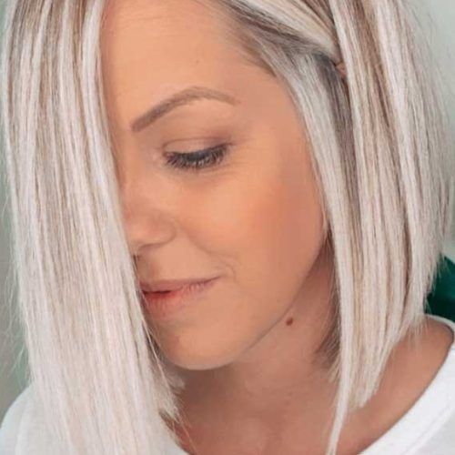Icy Blonde Inverted Bob Haircuts (Photo 16 of 20)