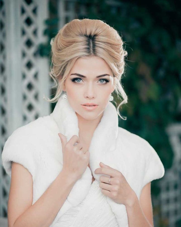 20 Best Collection of Bridal Mid-bun Hairstyles with a Bouffant