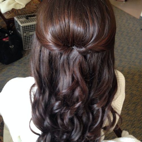 Tied Back Ombre Curls Bridal Hairstyles (Photo 1 of 20)