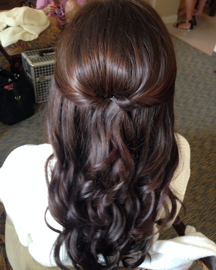 2024 Latest Tied Back Ombre Curls Bridal Hairstyles