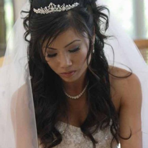 Wedding Hairstyles For Long Hair Down With Tiara (Photo 14 of 15)