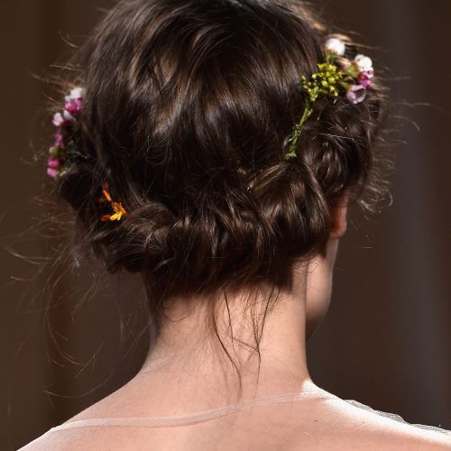 Undone Low Bun Bridal Hairstyles With Floral Headband (Photo 20 of 20)
