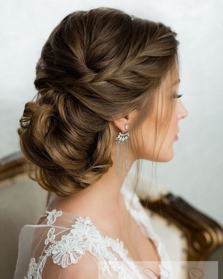 20 Photos Chignon Wedding Hairstyles with Pinned Up Embellishment
