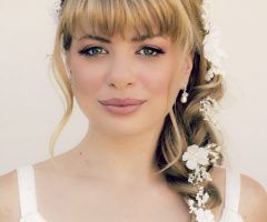15 Best Collection of Wedding Hairstyles for Medium Length Hair with Bangs