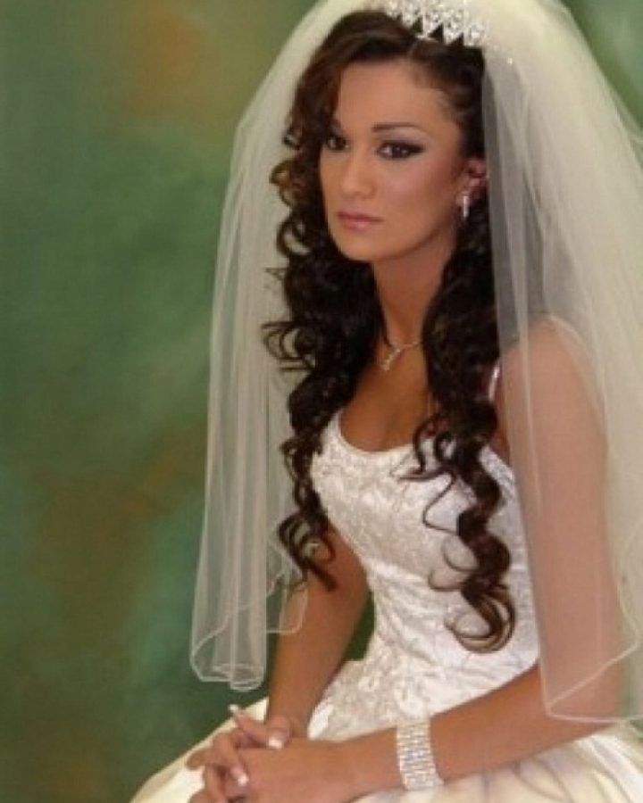 15 Best Ideas Wedding Hairstyles for Long Curly Hair with Veil
