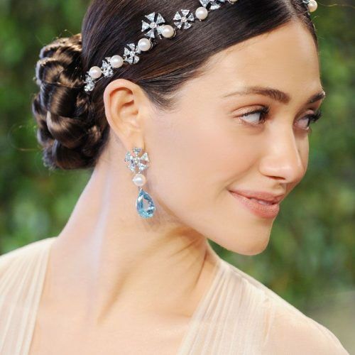 High Updos With Jeweled Headband For Brides (Photo 14 of 20)