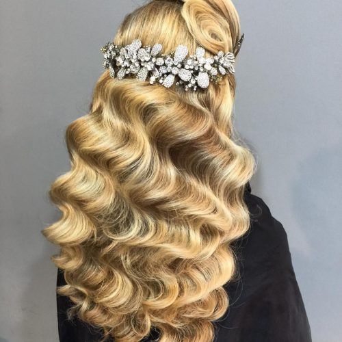 Dimensional Waves In Half Up Wedding Hairstyles (Photo 6 of 20)