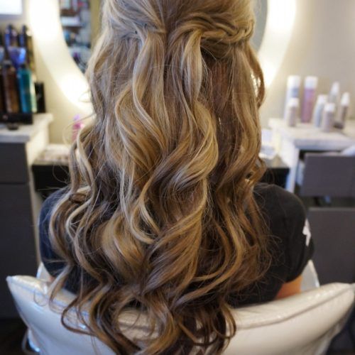 Hair Half Up Half Down Wedding Hairstyles Long Curly (Photo 4 of 15)