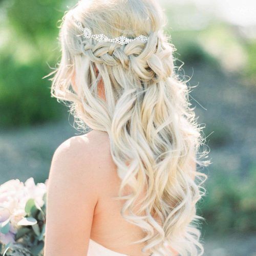 Blonde Half Up Bridal Hairstyles With Veil (Photo 2 of 20)