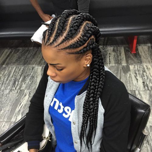 Angled Cornrows Hairstyles With Braided Parts (Photo 9 of 20)