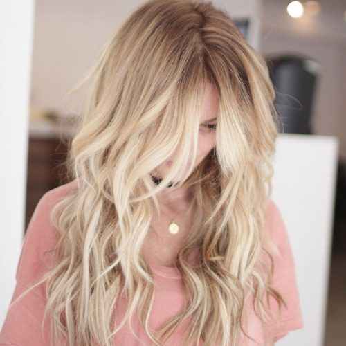 Beachy Waves Hairstyles With Blonde Highlights (Photo 10 of 20)