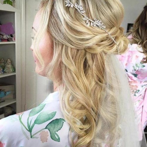Blonde Half Up Bridal Hairstyles With Veil (Photo 15 of 20)