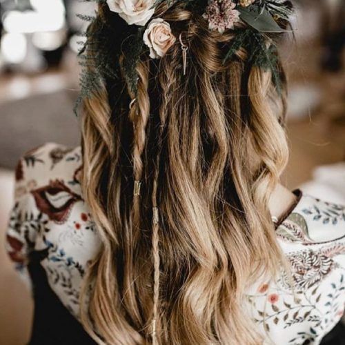 Bohemian Curls Bridal Hairstyles With Floral Clip (Photo 8 of 20)