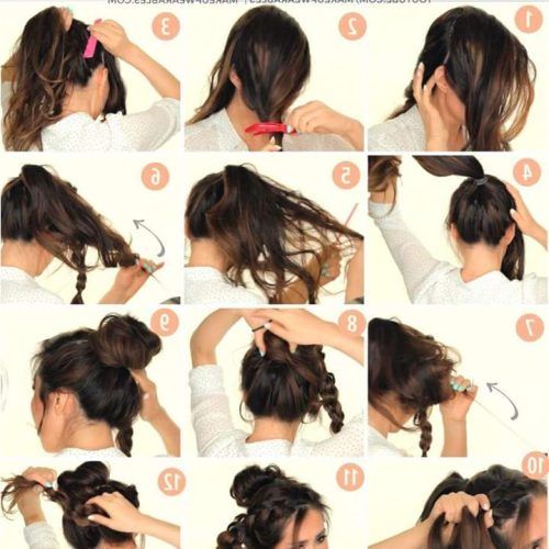 Braided High Bun Hairstyles With Layered Side Bang (Photo 11 of 20)