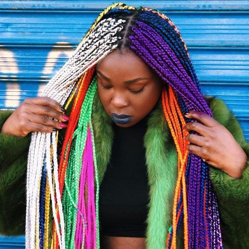 Colorful Yarn Braid Hairstyles (Photo 8 of 20)