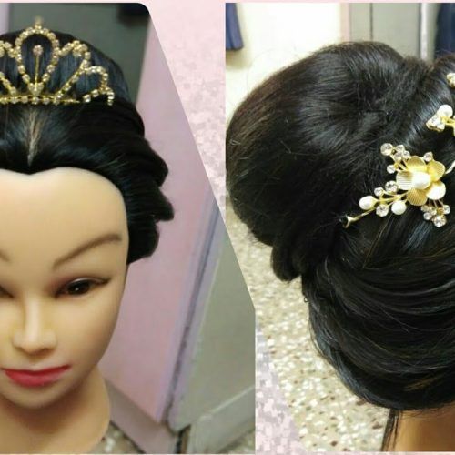 Crown Braid, Bouffant And Headpiece Bridal Hairstyles (Photo 14 of 20)