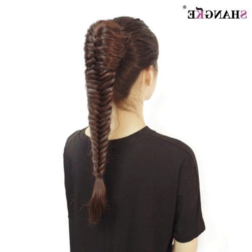 Fishtail Ponytails With Hair Extensions (Photo 7 of 20)