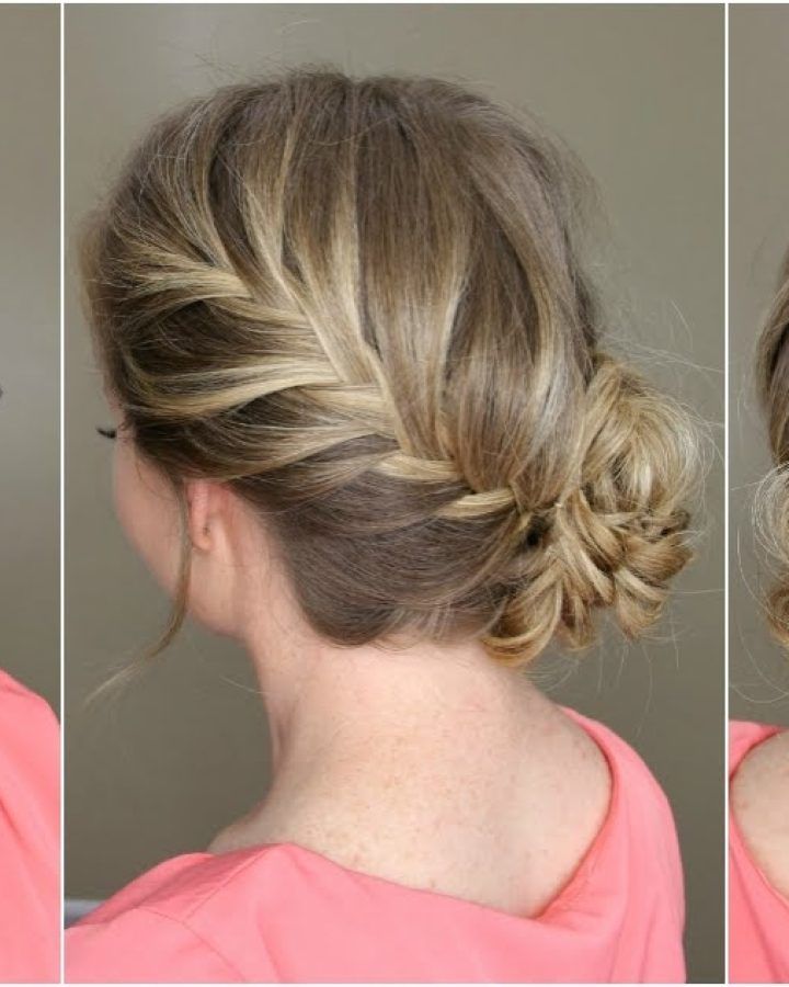 2024 Popular French Braid Crown and Bun Updo