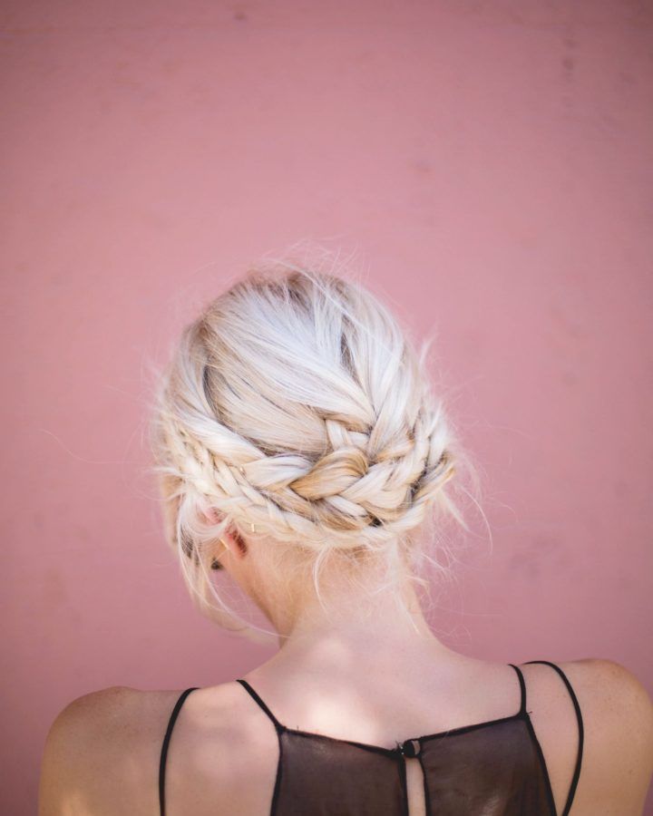 20 Ideas of Light Pink Semi-crown Braid Hairstyles