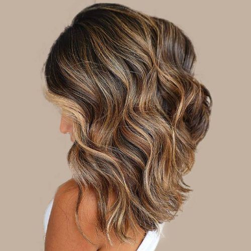 Lob Hairstyle With Warm Highlights (Photo 15 of 20)