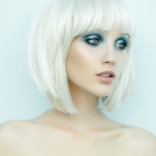 Long Blonde Bob Hairstyles In Silver White (Photo 19 of 20)