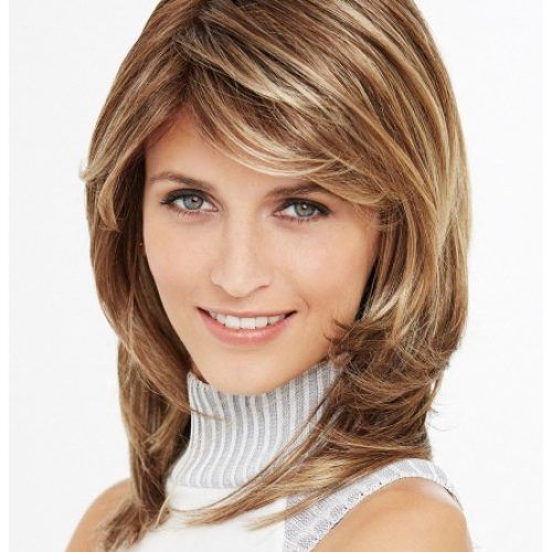 Middle-Length Hairstyles With Highlights And Bangs (Photo 16 of 20)