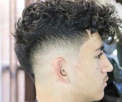 2024 Latest Mohawk Haircuts on Curls with Parting