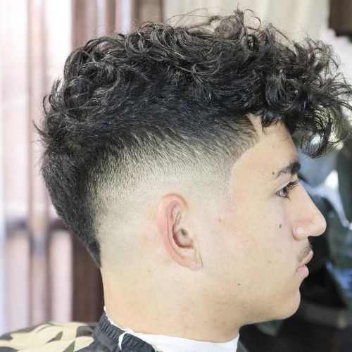 Mohawk Haircuts On Curls With Parting (Photo 1 of 20)