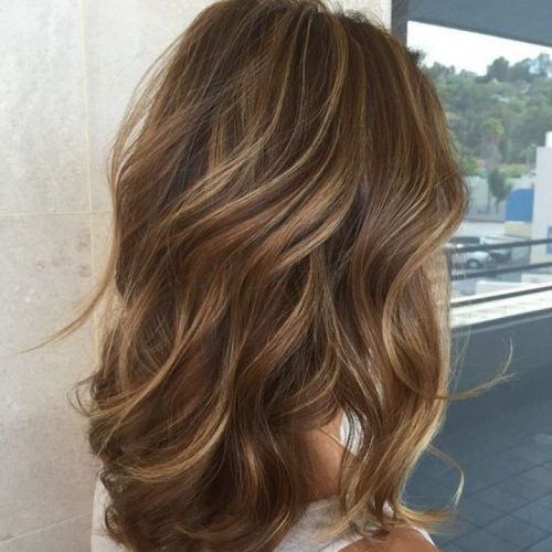 Natural Curls Hairstyles With Caramel Highlights (Photo 19 of 20)