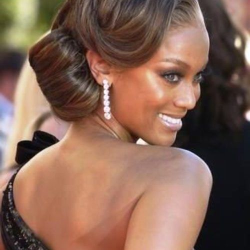 Side Bun Prom Hairstyles With Black Feathers (Photo 20 of 20)