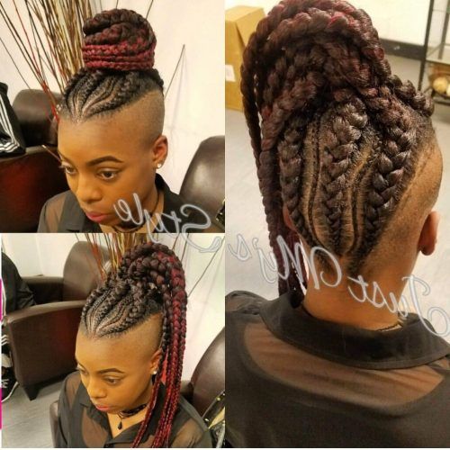Side-Shaved Cornrows Braids Hairstyles (Photo 14 of 21)