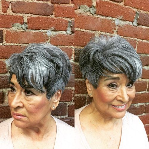 Silver Pixie Haircuts With Side Swept Bangs (Photo 8 of 20)